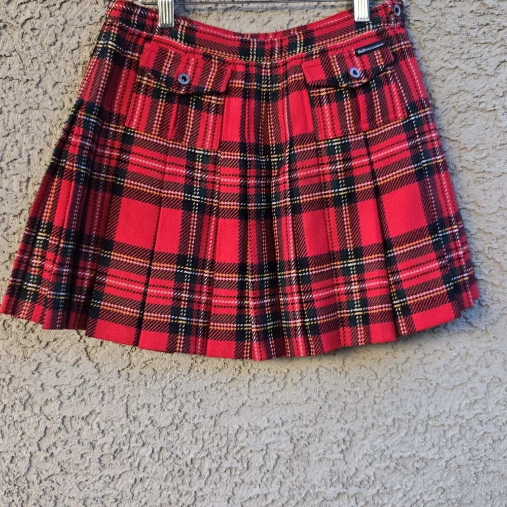 Dolce & Gabbana Plaid Pleated Mini Skirt Y2K - Picture 5 of 11